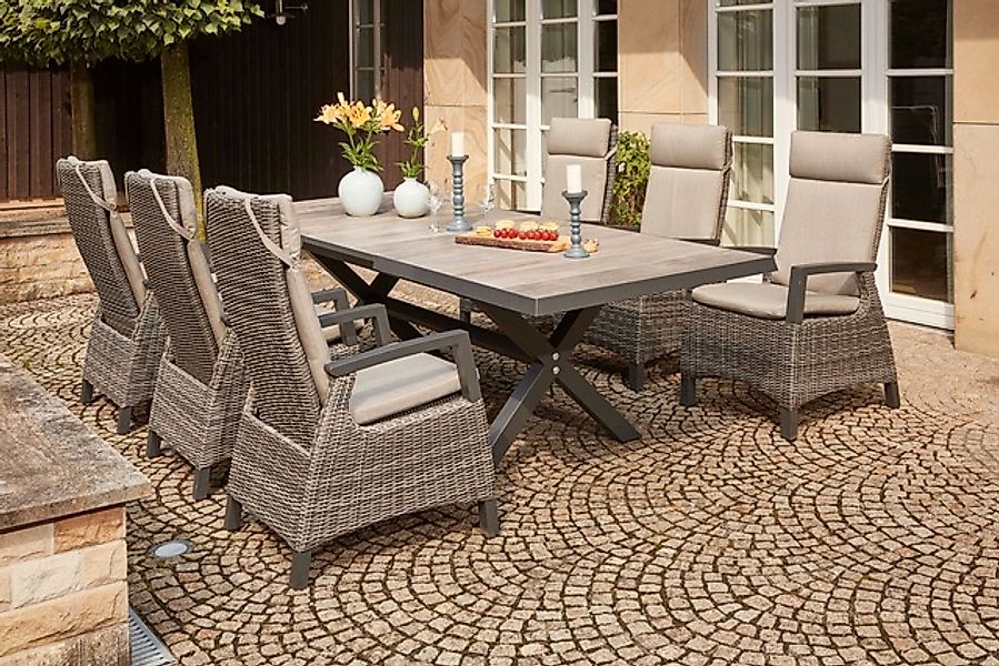 Siena Garden Garten-Essgruppe »Corido« 6 Sessel: 72x61x109 cm, Tisch Sincro günstig online kaufen