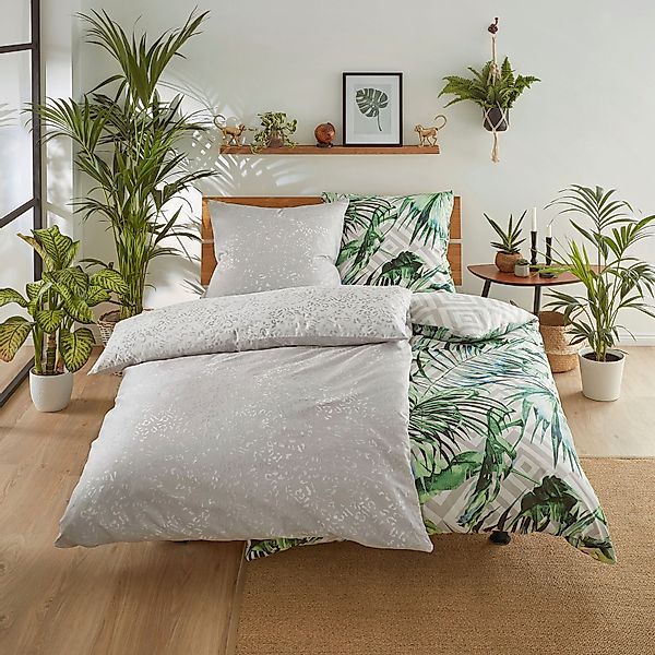 Kleine Wolke Wendebettwäsche "Loria" 2 Stk. tlg. mit Muster und Blattmotive günstig online kaufen