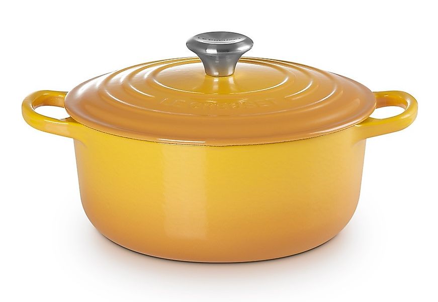 Le Creuset Bräter Signature Rund Gusseisen Nectar Gelb 24 cm günstig online kaufen