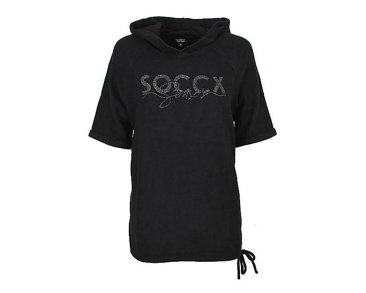 SOCCX Kapuzenpullover Damen Halbarm Amalfi Summerdream black günstig online kaufen