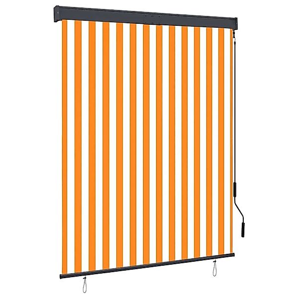 vidaXL Außenrollo 140x250 cm Weiß und Orange 145969 günstig online kaufen