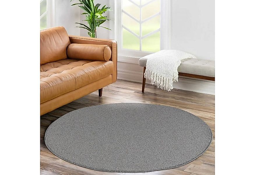 Teppium Teppich Unicolor - Einfarbig, Rund, Höhe: 11 mm, Einfarbig Kurzflor günstig online kaufen