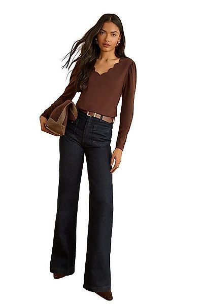 Love & Roses Langarmbluse Love & Roses Jersey-Shirt mit Bogenkanten, Regula günstig online kaufen