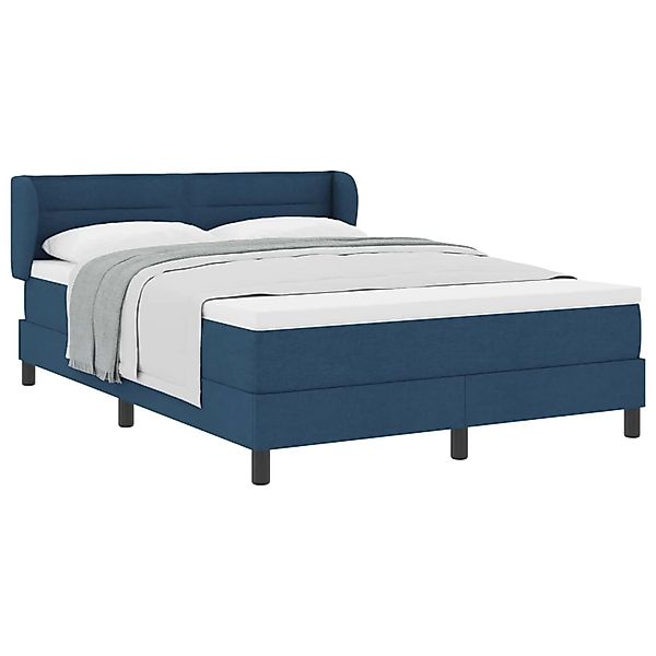 vidaXL Boxspringbett mit Matratze mit Kopfteil Blau 140 x 190 cm Stoff 3339 günstig online kaufen