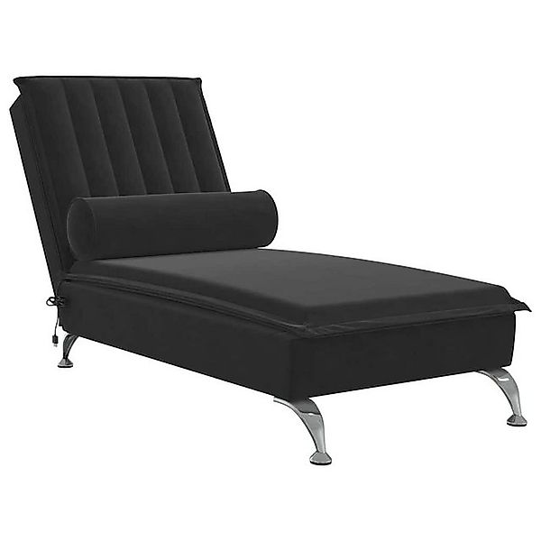 vidaXL Chaiselongue Massage-Chaiselongue mit Nackenrolle Schwarz Samt, 1 Te günstig online kaufen