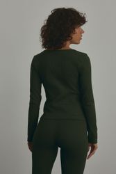 Next Langarmshirt Geripptes Langarmtop mit tiefem günstig online kaufen