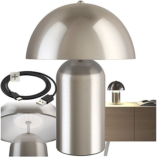 tectake Schreibtischlampe Akku-Tischlampe, Kleine Retro-Tischleuchte im günstig online kaufen