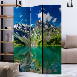 Paravent alpin mit Berglandschaft Motiv Leinwand Füllung günstig online kaufen