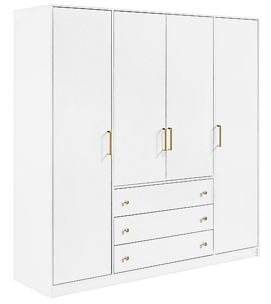 Compleo Kleiderschrank mit 3 Schubladen RETRO D4 Gold Griffe, Modern design günstig online kaufen