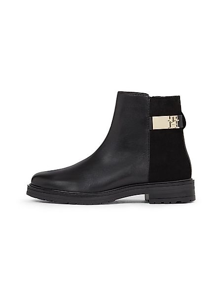 Tommy Hilfiger TH LOGO LEATHER MIX CHELSEA Stiefelette, Blockabsatz, Busine günstig online kaufen