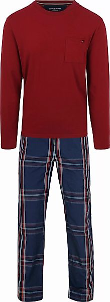Tommy Hilfiger Pyjama Set Rot/Blau - Größe L günstig online kaufen