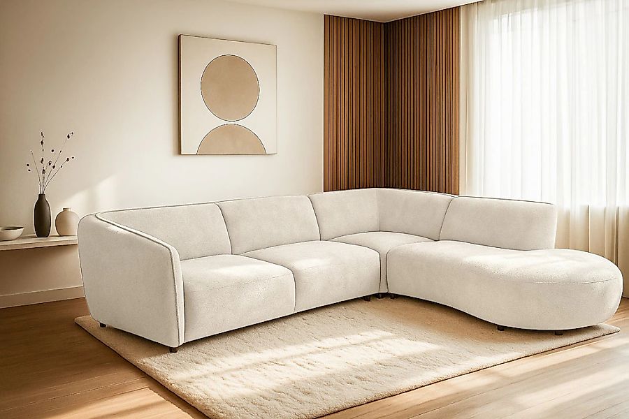 Home affaire Ecksofa "OSTRUP Rundsofa, L-Form, Naturtöne, Boucle" Breite 27 günstig online kaufen