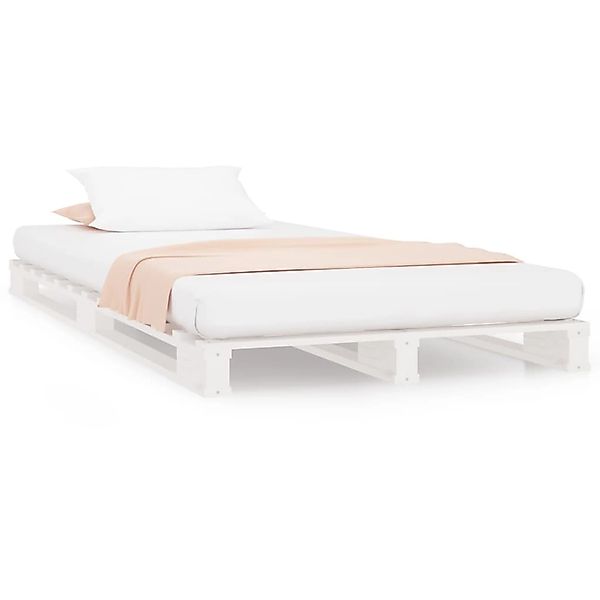 vidaXL Palettenbett Weiß 100x200 cm Massivholz Kiefer 821383 günstig online kaufen