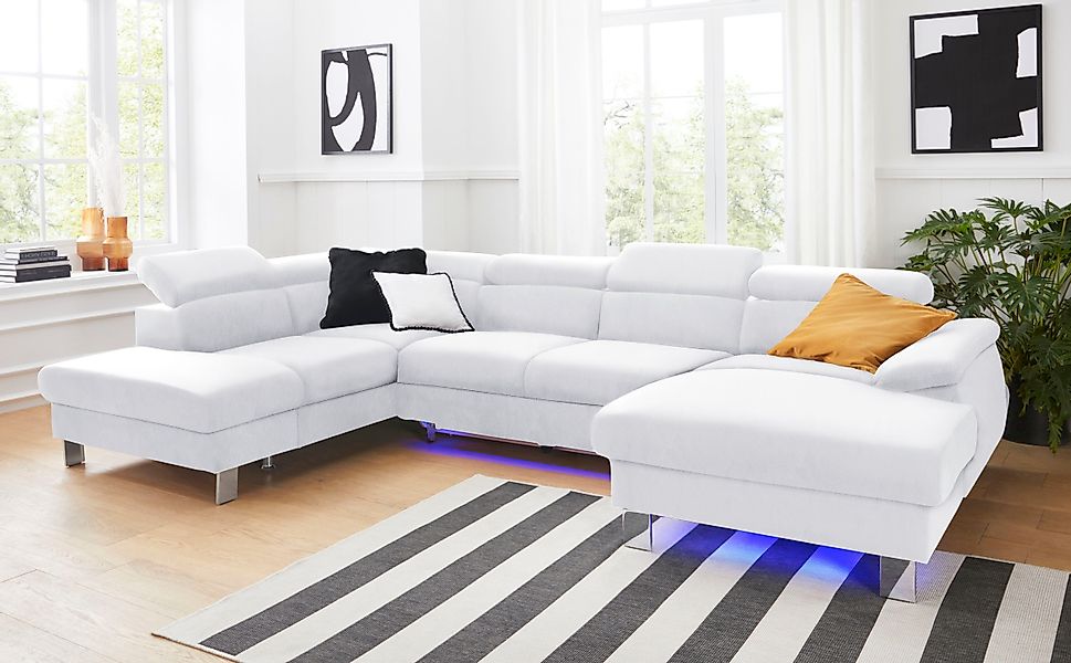 COTTA Wohnlandschaft "Komaris U-Form, B: 320 cm" mit Kopfteilverstellung, o günstig online kaufen