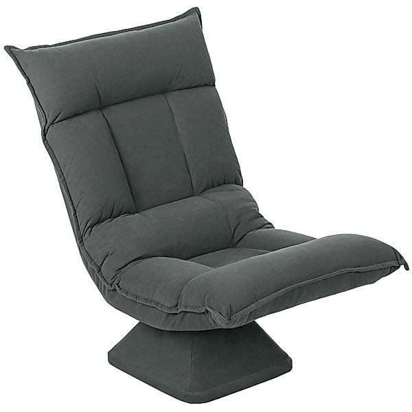 HOMCOM Bodenstuhl 360° Drehbar Bodensessel mit 5-Fach Polyester Dunkelgrau günstig online kaufen