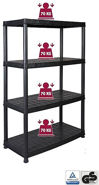 Kreher Schwerlastregal Deluxe mit 4 Böden in Schwarz günstig online kaufen