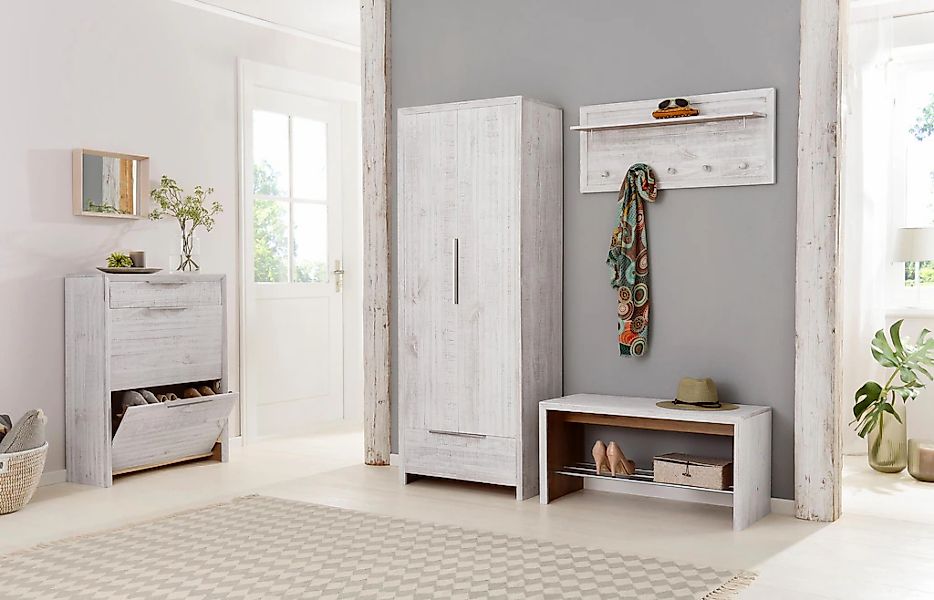 OTTO home Garderobenpaneel "Auckland" mit 1 Metallstange und 5 Haken, aus M günstig online kaufen