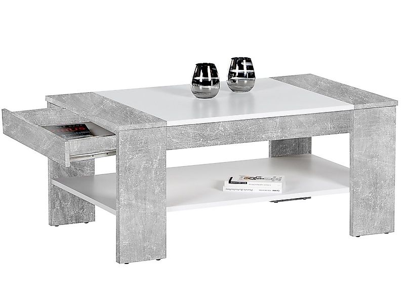 möbelando Couchtisch Couchtisch >Ariela I< in Weiß - 100x44x58cm (BxHxT), 1 günstig online kaufen