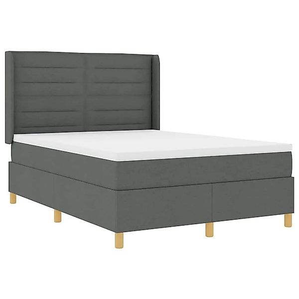 vidaXL Boxspringbett mit Matratze mit Kopfteil Grau 140 x 190 cm Stoff 3343 günstig online kaufen