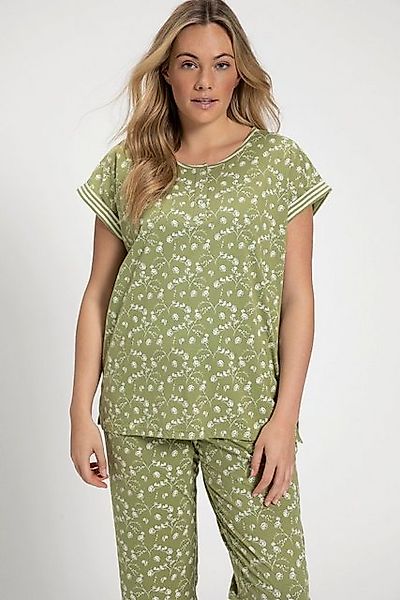 Ulla Popken Pyjamaoberteil Pyjama-Shirt Rundhals Halbarm Biobaumwolle günstig online kaufen
