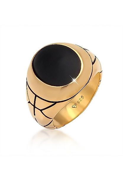 Kuzzoi Siegelring Herren Siegelring Oval Emaille 925er Silber günstig online kaufen