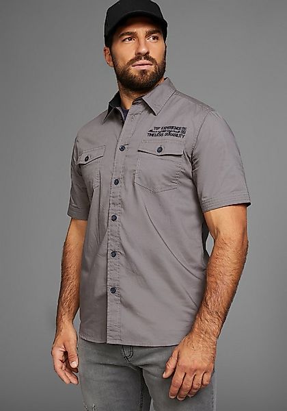Man's World Kurzarmhemd mit kontrastfarbener Stickerei günstig online kaufen