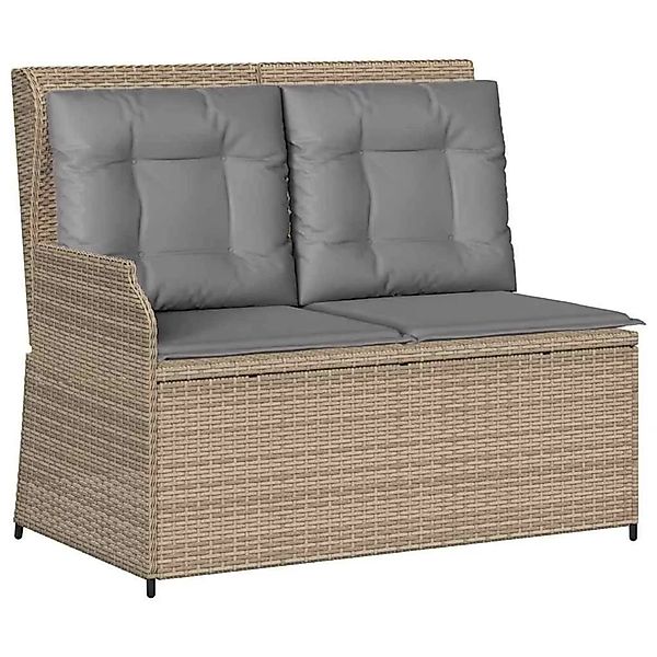 vidaXL Gartenbank mit Kissen Beige Poly Rattan 3394452 günstig online kaufen