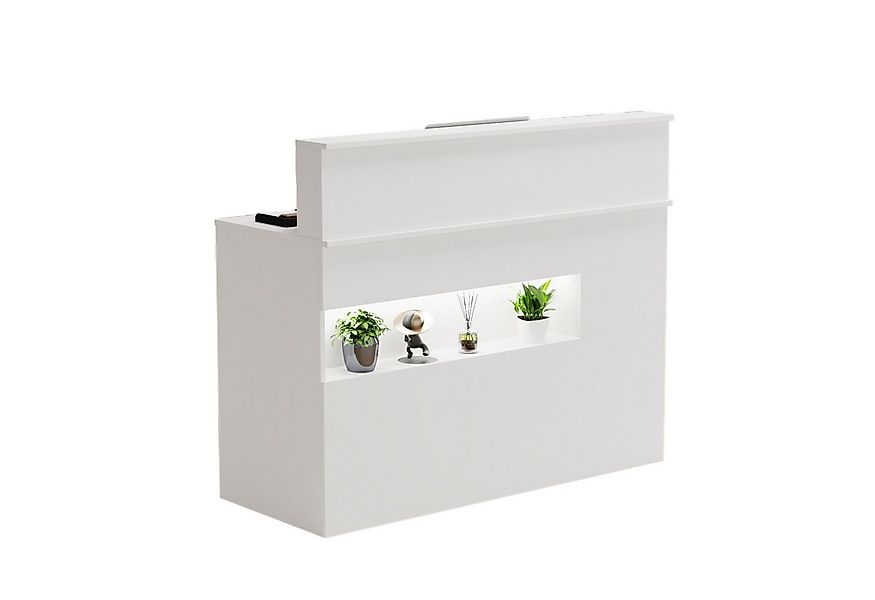 FUFU&GAGA Empfangstheke Empfangstheke mit LED-Beleuchtung, Weiß, MDF, in 3 günstig online kaufen