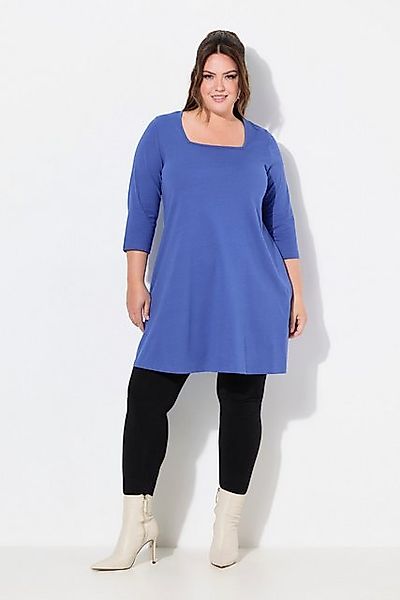 Ulla Popken Longshirt Longshirt A-Linie Carré-Ausschnitt 3/4-Arm günstig online kaufen