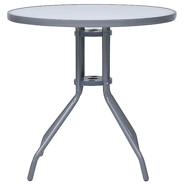 furnicato Gartentisch Hellgrau 80 cm Stahl günstig online kaufen