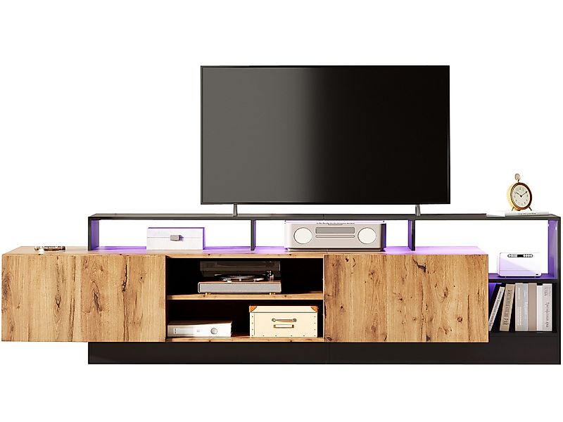 SeedWave Lowboard Holzoptik TV Schrank Fernsehtisch günstig online kaufen