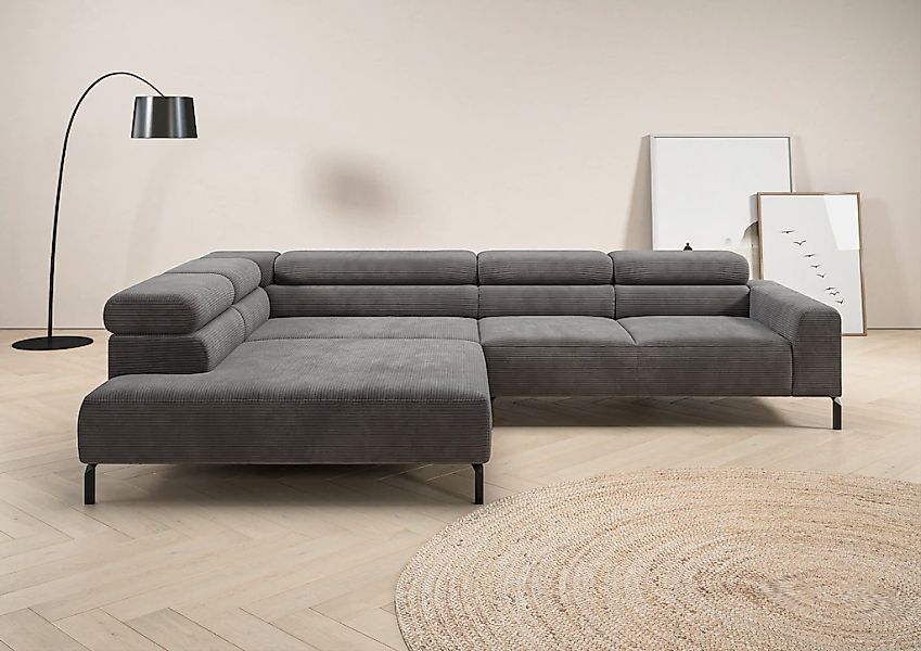 Places of Style Ecksofa "Antonelli, L-Form, inkl. Kopfteilverstellung, Brei günstig online kaufen