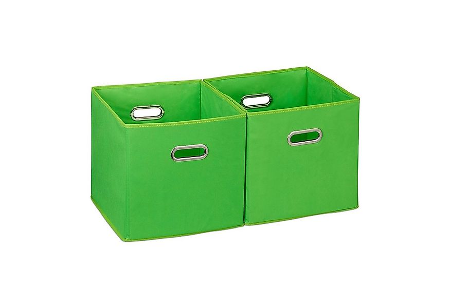 relaxdays Aufbewahrungsbox 6 x Aufbewahrungsbox Stoff grün günstig online kaufen