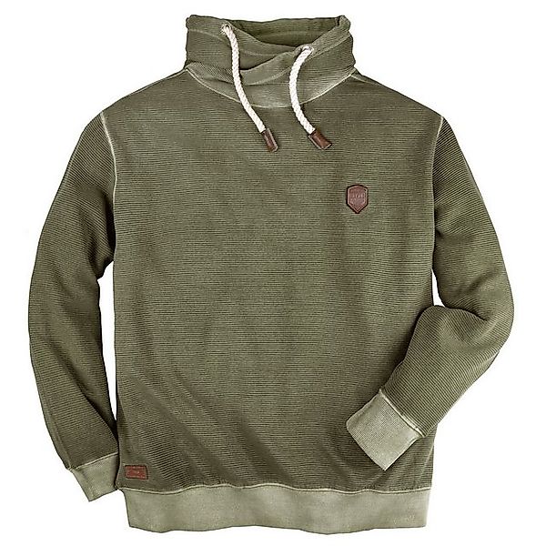 redfield Sweater Große Größen modisches Struktur-Sweatshirt oliv Redfield günstig online kaufen