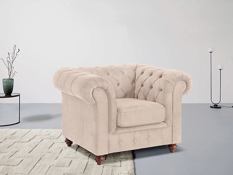 Home affaire Sessel "Chesterfield B/T/H: 105/69/74 cm", mit hochwertiger Kn günstig online kaufen