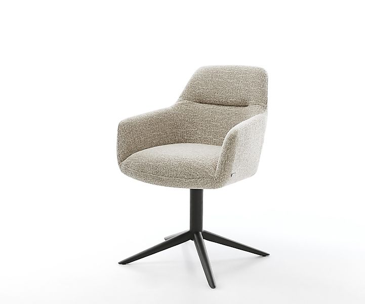 Drehstuhl Pejo-Flex Webstoff Soft Beige Fußkreuz Schwarz 360° drehbar Wippf günstig online kaufen