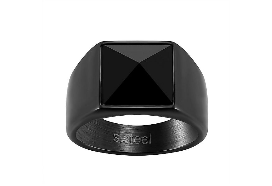 Karisma Fingerring Männer Edelstahl 316L Black PVD Herrenring - Schwarzer S günstig online kaufen