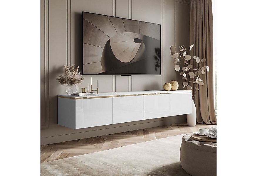 ALLHOUSE24 Lowboard NELLY 200 cm Hängeschrank TV Schrank mit LED Bleuchtung günstig online kaufen