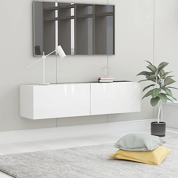 furnicato TV-Schrank Hochglanz-Weiß 120x30x30 cm Holzwerkstoff günstig online kaufen