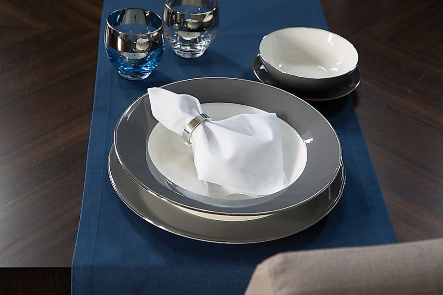Fink Platzteller "Moments" Ø 30 cm, Porzellan mit Platinumrand günstig online kaufen