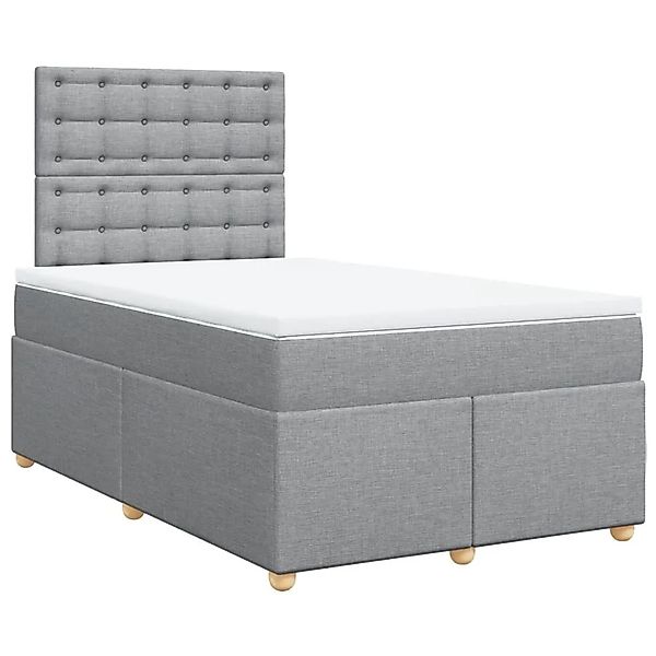 vidaXL Boxspringbett mit Matratze Hellgrau 120x190 cm Stoff 3293533 günstig online kaufen