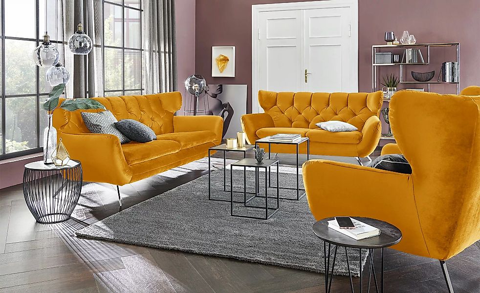 Jette Home Sofa  Caldara ¦ gelb ¦ Maße (cm): B: 200 H: 94 T: 95.0 Polstermö günstig online kaufen