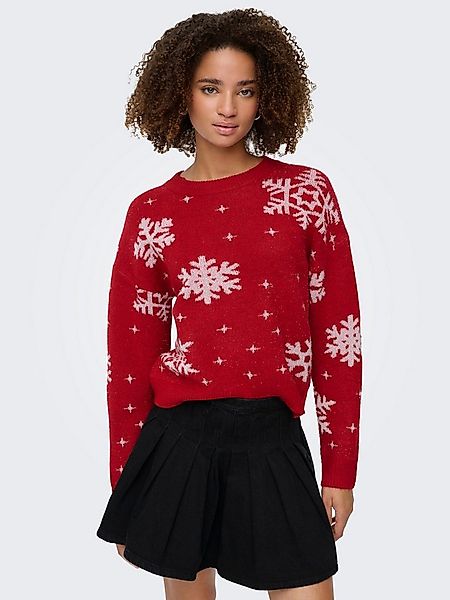 ONLY Weihnachtspullover ONLXMAS ROLFA LS ONECK SNOWFLAKES KNT günstig online kaufen