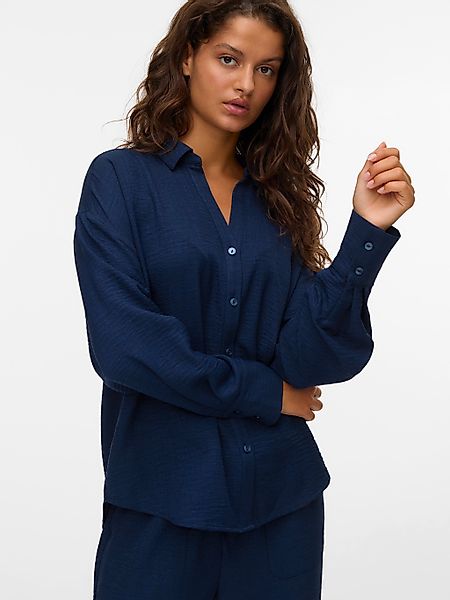 Vero Moda Langarmbluse "VMMELANEY QUEENY LS SHIRT WVN NOOS" Kunstfaser, loo günstig online kaufen