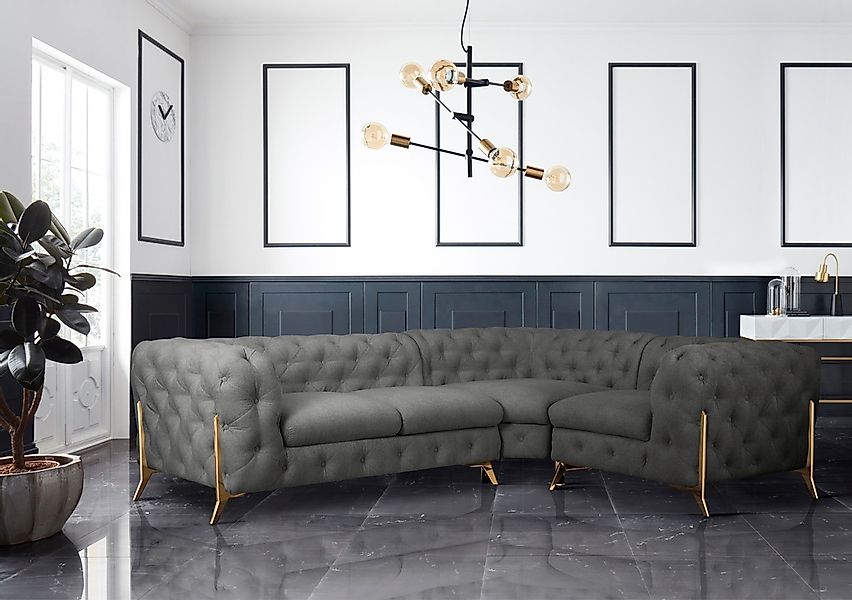 Leonique Chesterfield-Sofa »Amaury L-Form«, moderne Chersterfield-Optik, Br günstig online kaufen