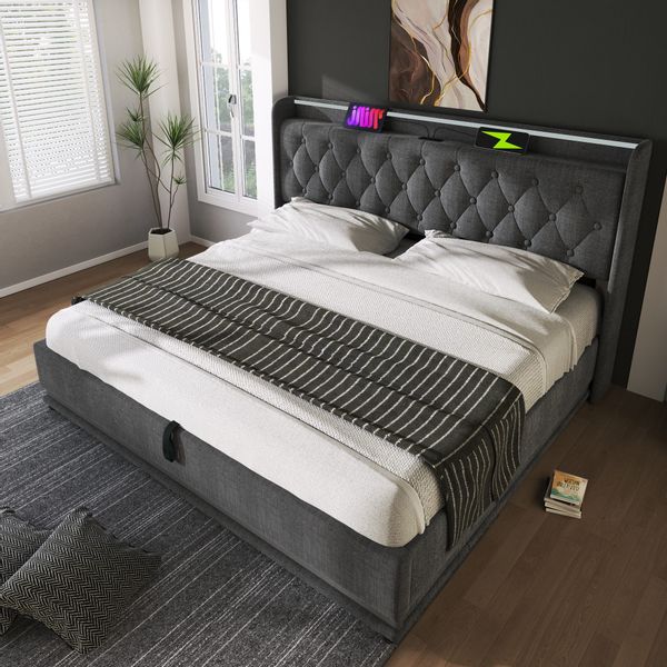 STILVORA Polsterbett Hydraulisches Funktionsbett 160×200 Bettgestell günstig online kaufen
