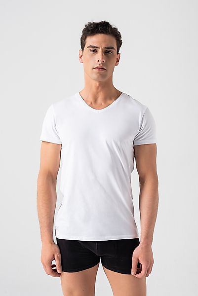 Unterhemd Herren V-ausschnitt 3er Pack - T-shirt Extra Lang Mit Kurzarm Sli günstig online kaufen