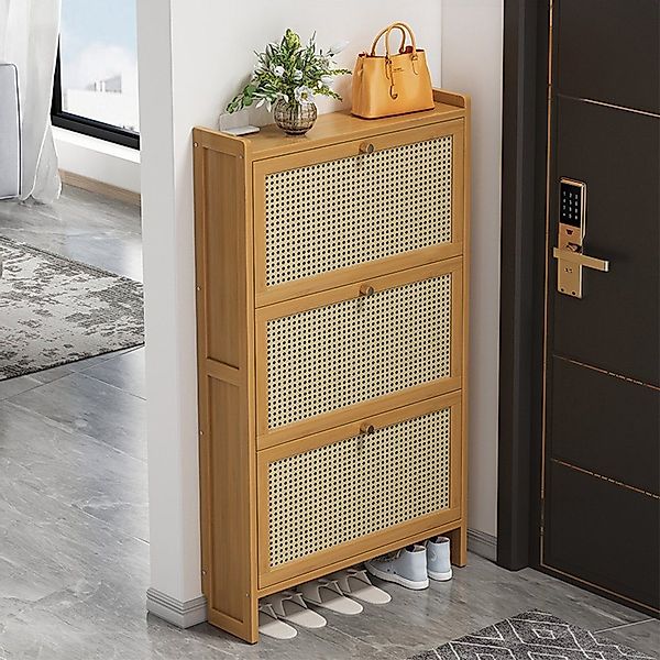 NUODWELL Schuhschrank Bambus Schuhschrank mit Flipschublade, günstig online kaufen