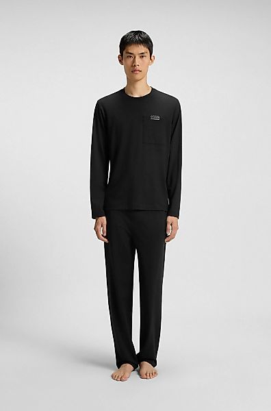 HUGO Underwear Pyjama "NOCTO LONG SET", aus Stretch-Jersey mit Split-Logos, günstig online kaufen
