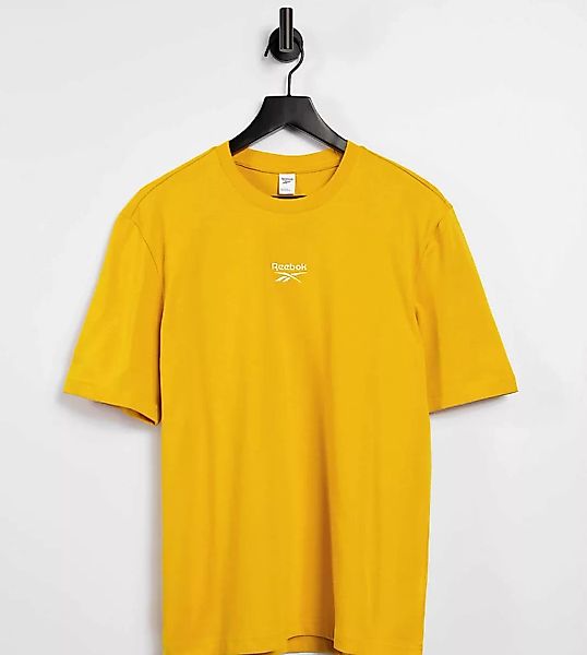 Reebok – T-Shirt in Boyfriend-Passform mit Logo in Gelb, exklusiv bei ASOS günstig online kaufen